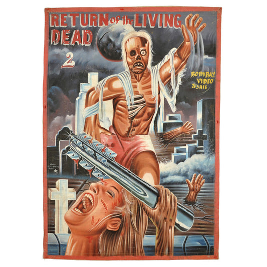 Return of the living dead 2 movie poster hand painted in Ghana Cinema wall Art