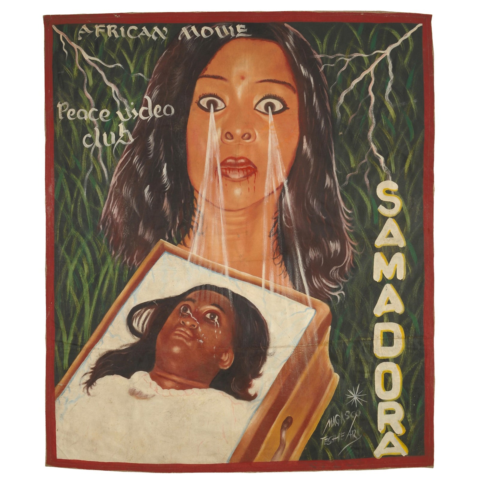 SAMADORA AFRICAN MOVIE POSTER HAND PAINTED IN GHANA THE CINEMA LOCAL WALL FILM ART