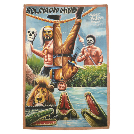 SOLOMON MINES MOVIE POSTER HAND PAINTED IN GHANA FOR CINEMA FILM ART