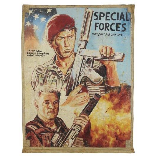 SPECIAL FORCES HAND PAINTED MOVIE POSTER IN GHANA FOR THE LOCAL CINEMA WALL ART ACTION FILM