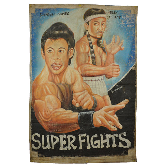 SUPERFIGHTS MOVIE POSTER HAND PAINTED IN GHANA WEST AFRICA FOR CINEMA ART