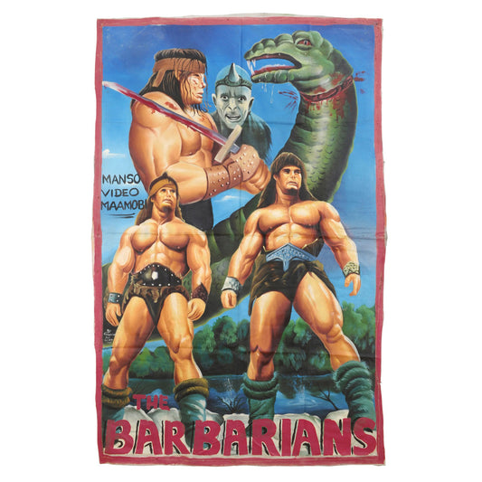 THE BARBARIANS MOVIE POSTER HAND PAINTED GHANAIAN CINEMA WALL ART