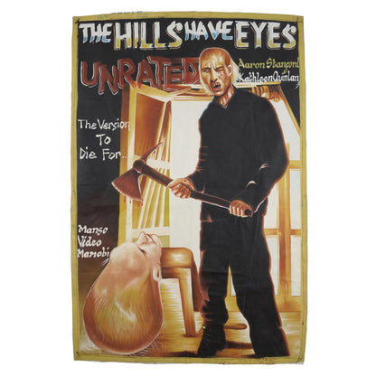 THE HILLS HAVE EYES HORROR MOVIE POSTER HAND PAINTED IN GHANA FOR THE LOCAL CINEMA FILM ART