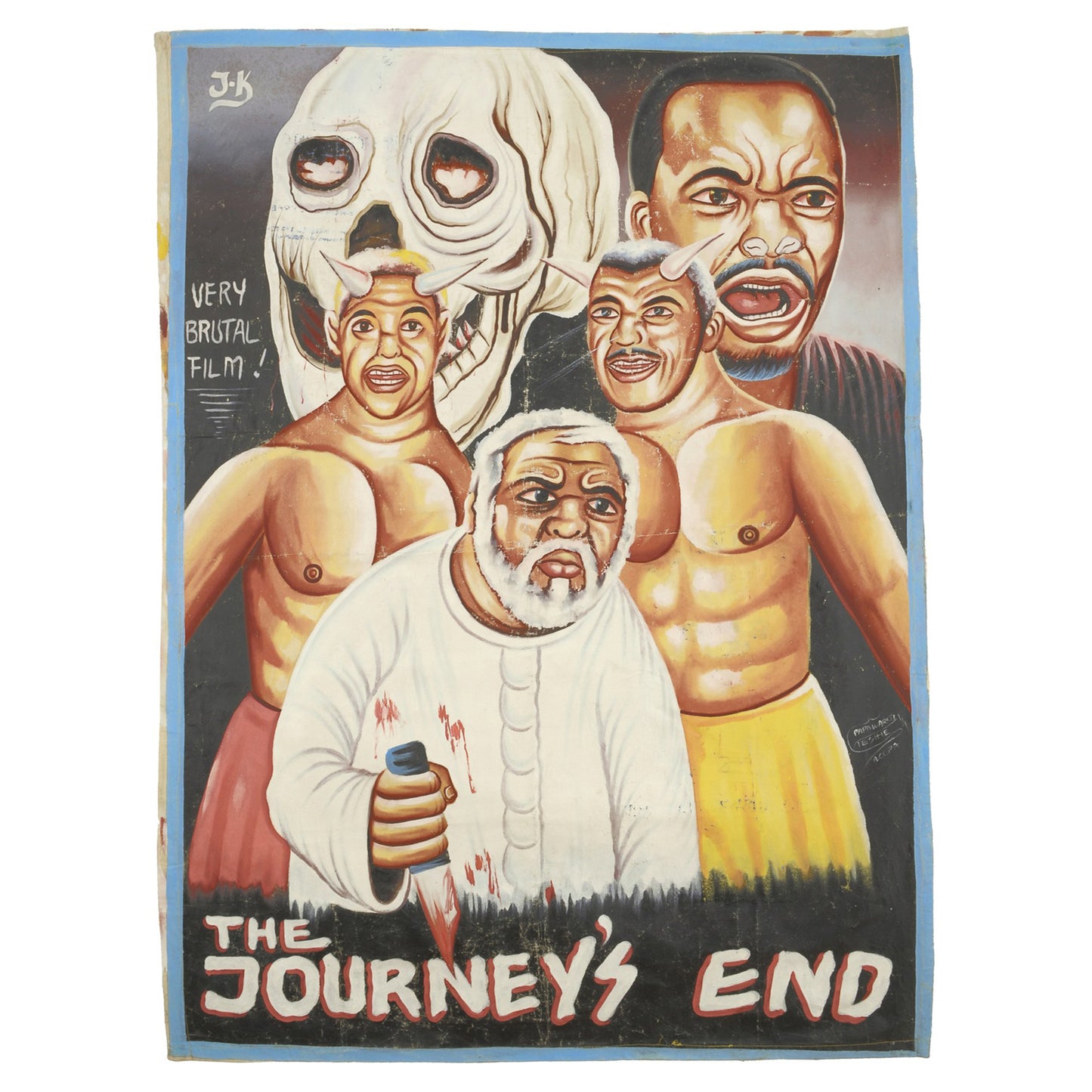 THE JOURNEYS END AFRICAN MOVIE POSTER HAND PAINTED IN GHANA FOR LOCAL CINEMA WALL ART