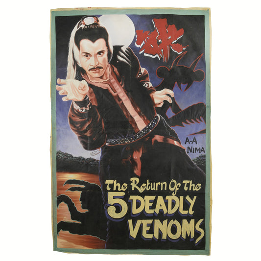 THE RETURN OF THE 5 DEADLY VENOMS GHANA MOVIE POSTER HAND PAINTED