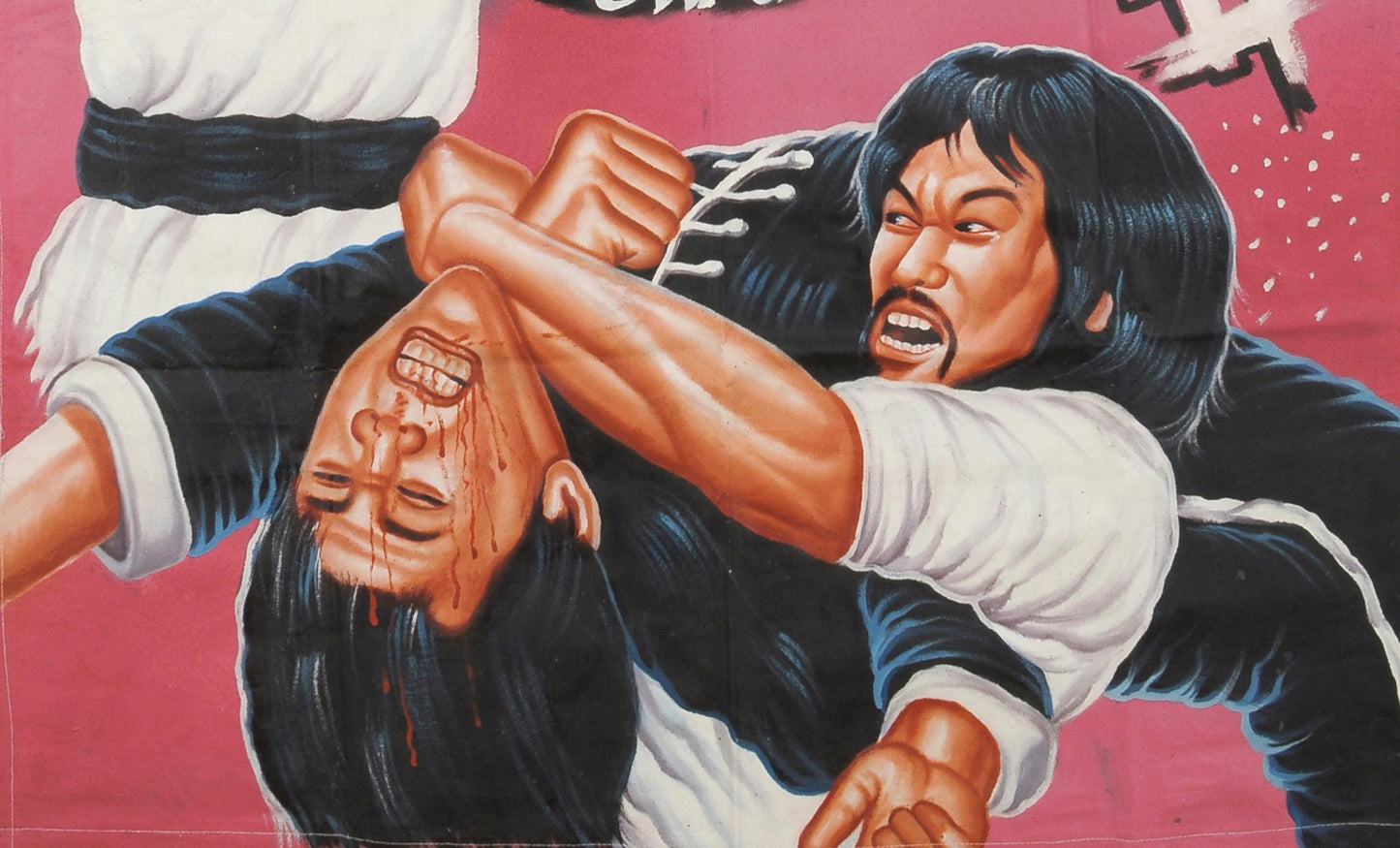 THE VICTIM MARTIAL ARTS MOVIE POSTER HAND PAINTED IN GHANA CINEMA ART DETAILS