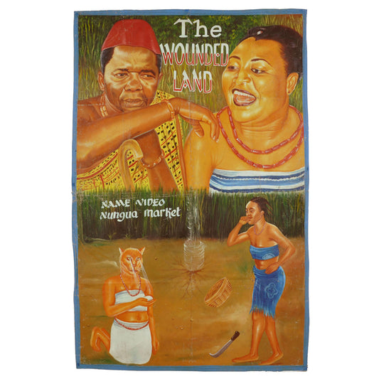 THE WOUNDED LAND AFRICAN MOVIE POSTER HAND PAINTED IN GHANA