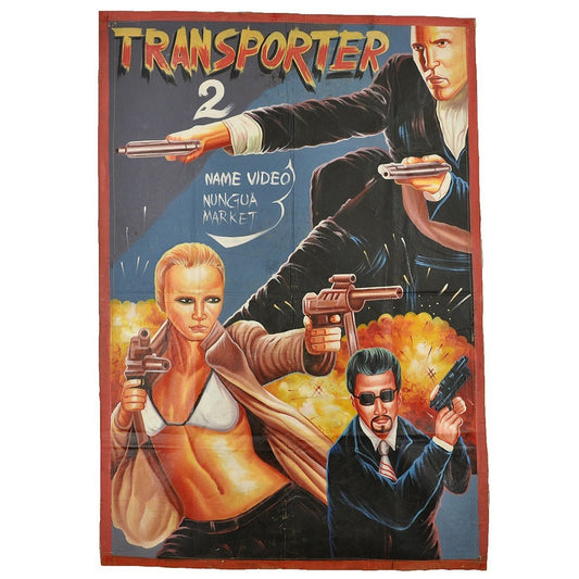 TRANSPORTER 2 HAND PAINTED MOVIE POSTER FROM GHANA