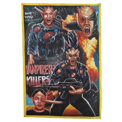 VAMPIRES KILLERS MOVIE POSTER HAND PAINTED IN GHANA HORROR CINEMA FILM ART