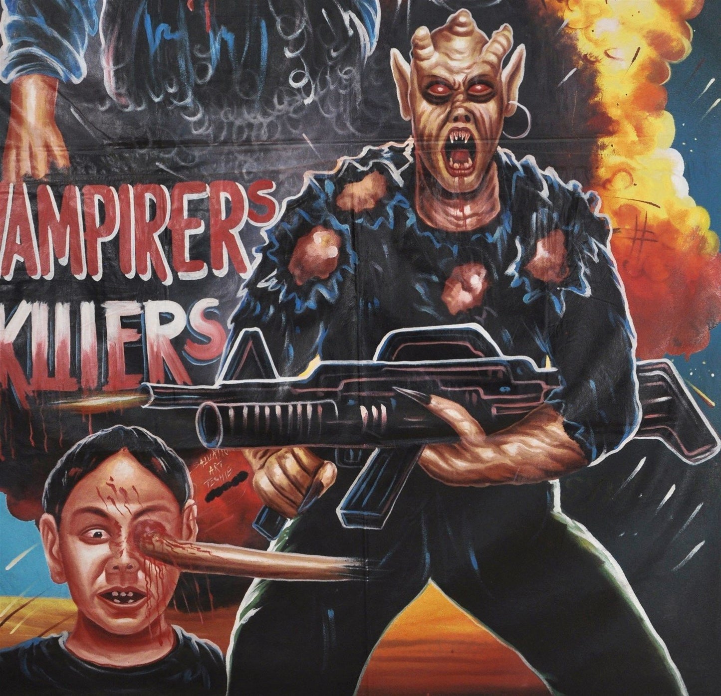 VAMPIRES KILLERS MOVIE POSTER HAND PAINTED IN GHANA HORROR CINEMA FILM ART