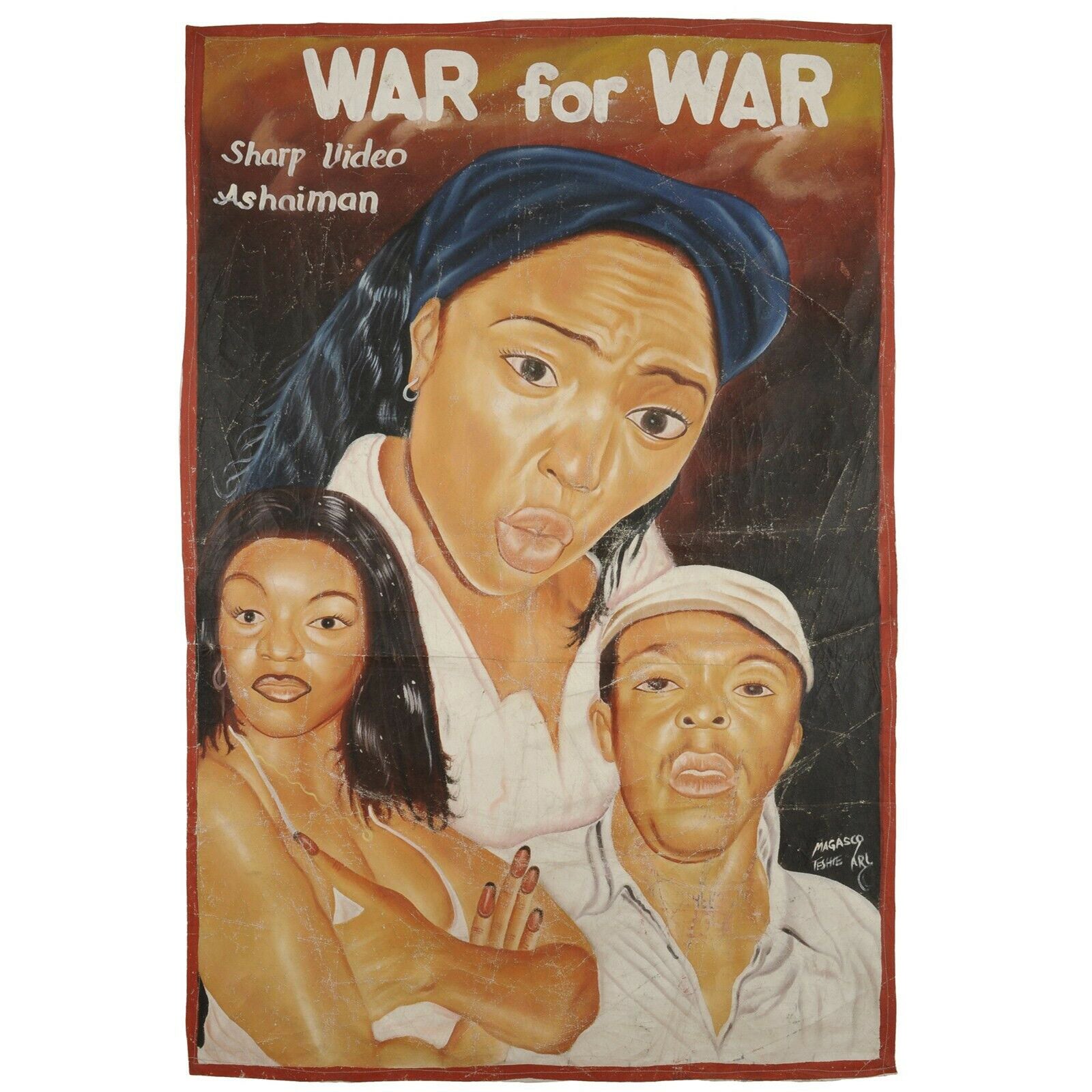 Authentic War for War Movie Poster - Ghana Hand-Painted Art