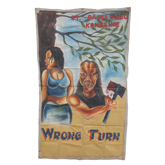 WRONG TURN HORROR MOVIE POSTER HAND PAINTED IN GHANA FOR WALL ART CINEMA FILM ART