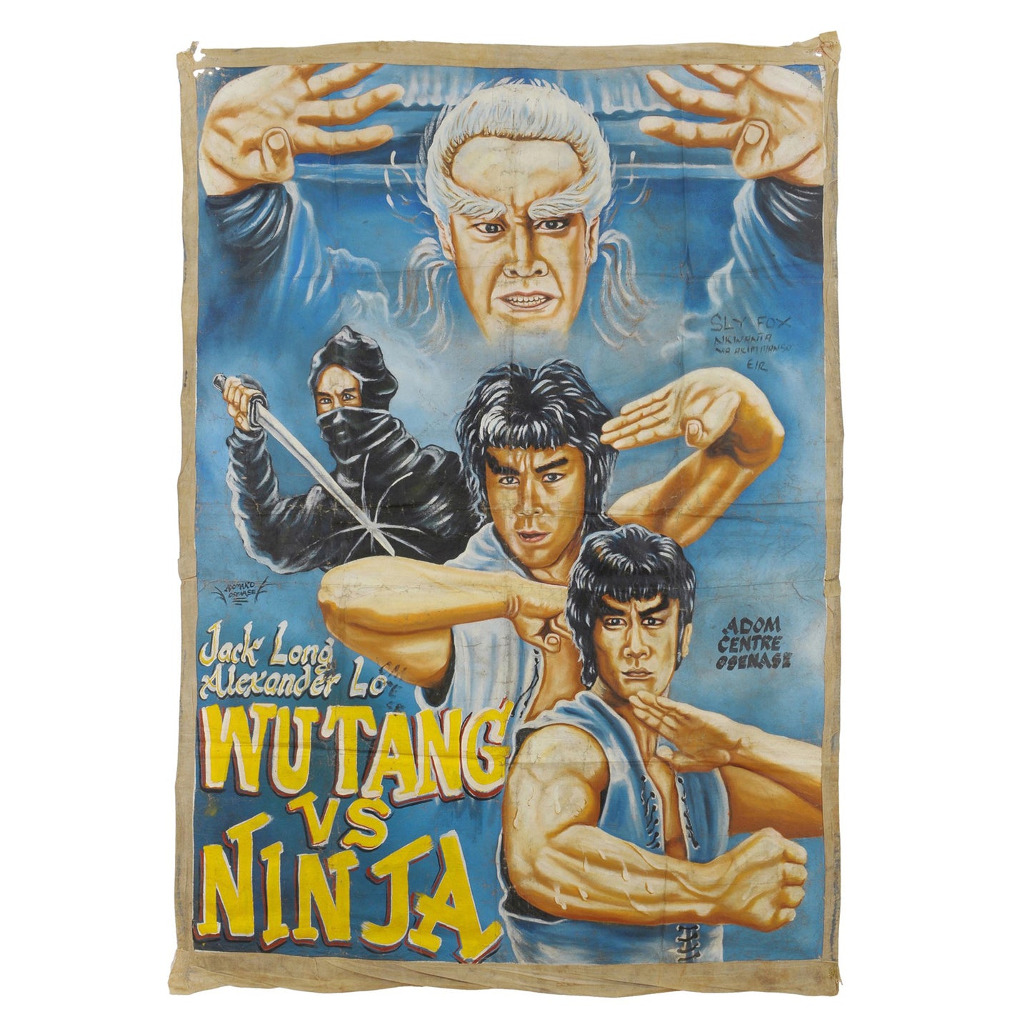 WUTANG VS NINJA MOVIE POSTER HAND PAINTED IN GHANA FOR THE LOCAL CINEMA FILM ART