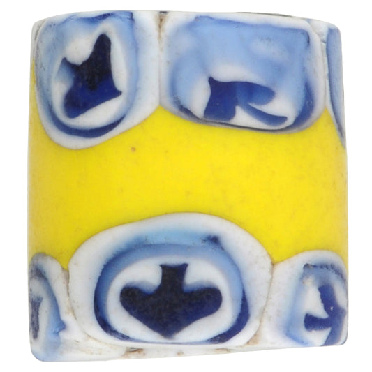 African trade bead banded old Millefiori Venetian glass bead Ace of Spades rare SB-36885