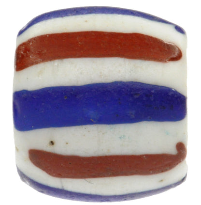 Antique Venetian Lampwork "Manhattan" Chevron Wound Glass Trade Bead – 14mm