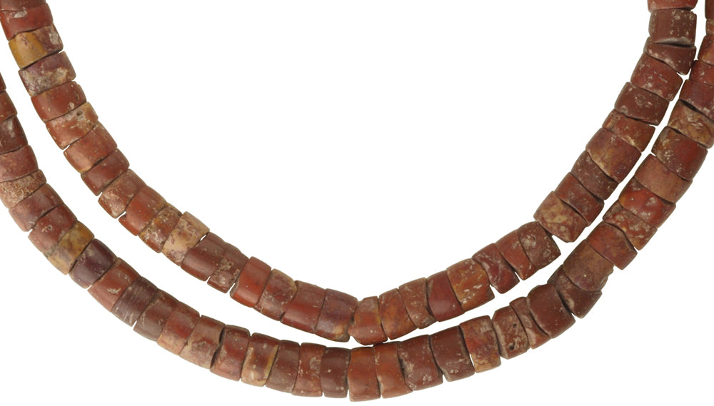 African trade beads Ghana Bauxite stone tribal beads ethnic necklace West Africa SB-35282