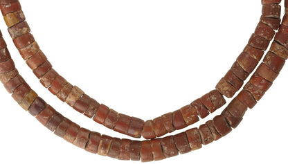 African trade beads Ghana Bauxite stone tribal beads ethnic necklace West Africa SB-35282