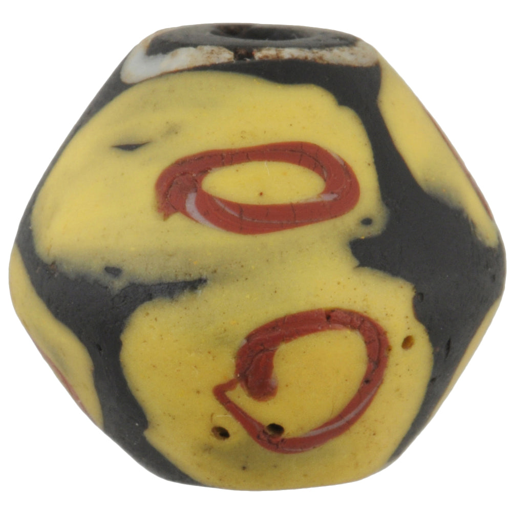 Beautiful Old Black Bicone King Venetian Lampwork Glass Trade Bead