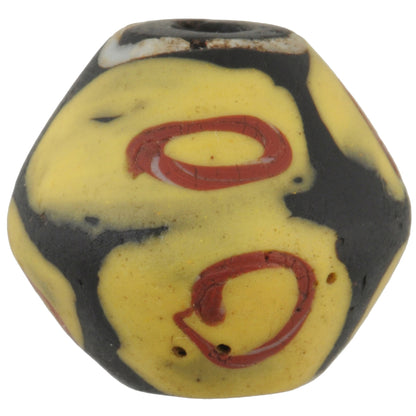 Beautiful Old Black Bicone King Venetian Lampwork Glass Trade Bead