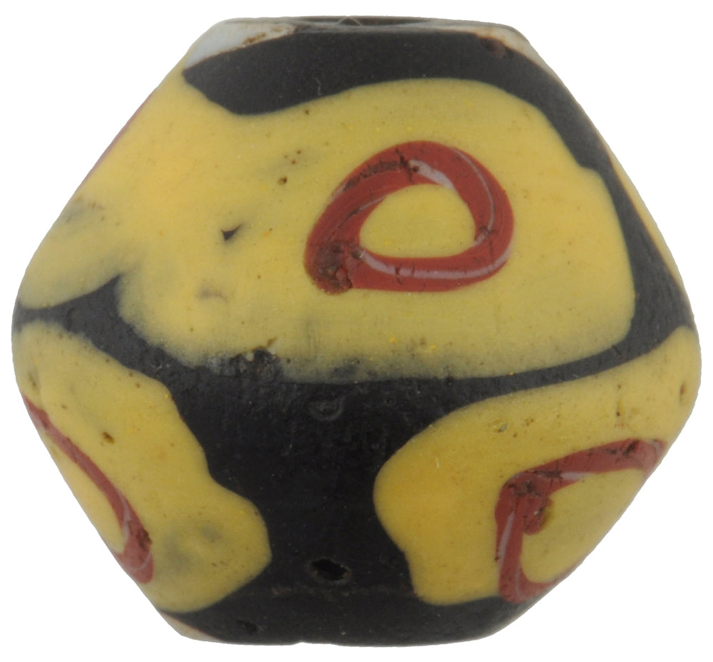 Beautiful Old Black Bicone King Venetian Lampwork Glass Trade Bead