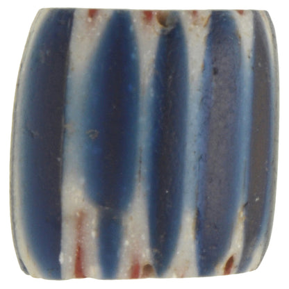 Rare Antique Blue 7-L Chevron Venetian Glass Bead African Trade SB-29286