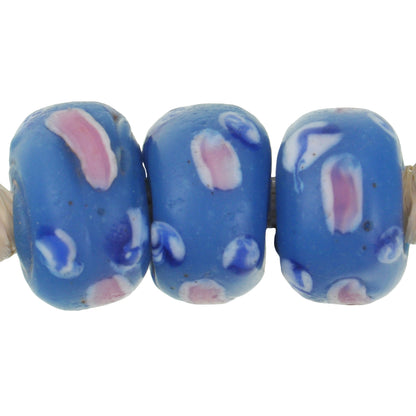 Rare Antique Blue Venetian Lampwork Beads with Trail Decoration – African Trade