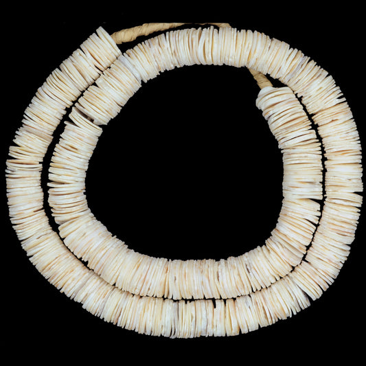 Nice Strand Clam Shells Spacers/Disks African Trade Beads Togo SB-25668