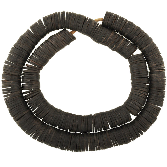 Nice Old Strand Large Coconut Shell Slices Disks Spacers African Trade Beads SB-28948