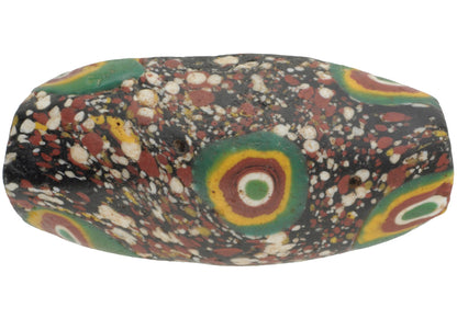 Rare Old Large Oval Millefiori Venetian Mosaic Glass African Trade Bead SB-29202