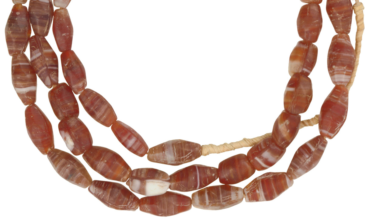 Old African trade beads Bohemian Czech molded glass beads imitating AGATE stone SB-37158