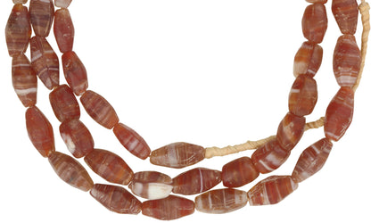 Old African trade beads Bohemian Czech molded glass beads imitating AGATE stone SB-37158