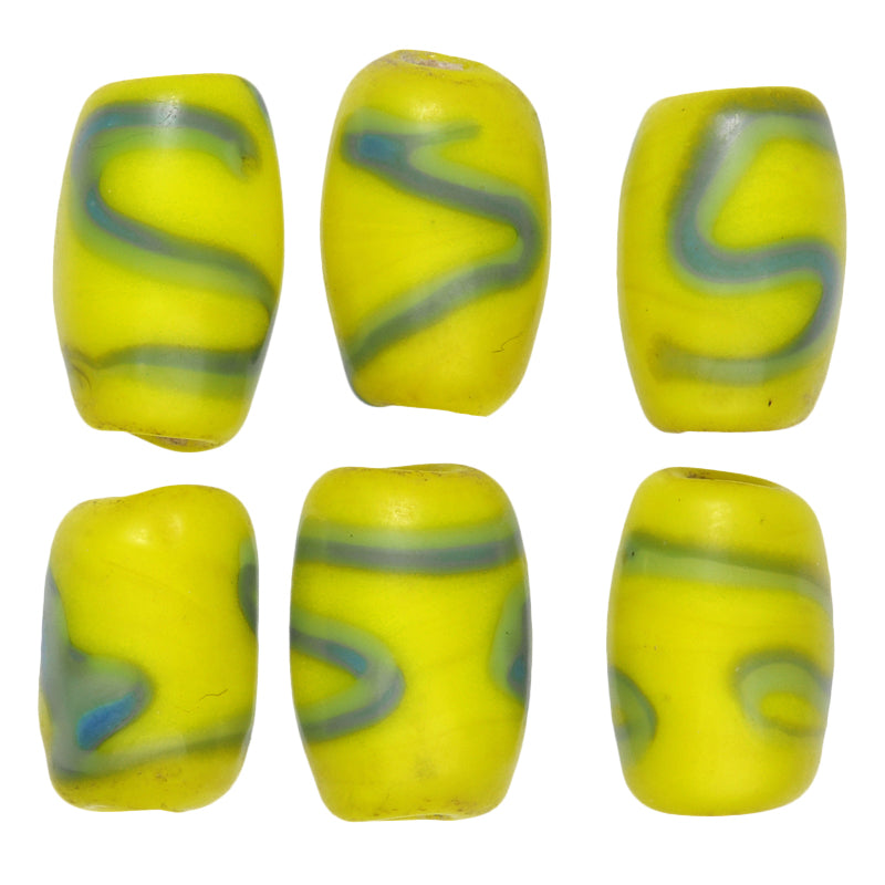 Vintage OVAL FANCY Czech Glass Trade Beads 12-14mm