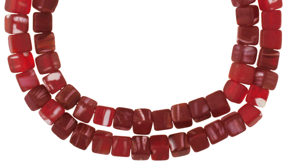 Old African trade beads Bohemian Czech glass cubes translucent jewelry necklace SB-38398