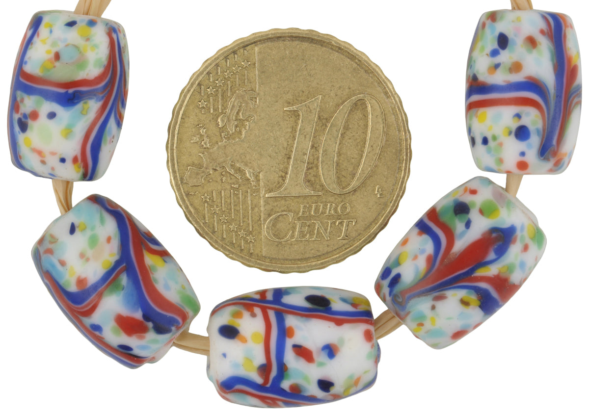 Old African trade glass beads Czech Bohemian French Cross Ghana ethnic jewelry SB-38484