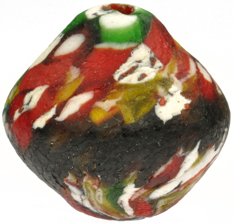 New Large bicon African Krobo recycled Glass Trade Bead SB-23471