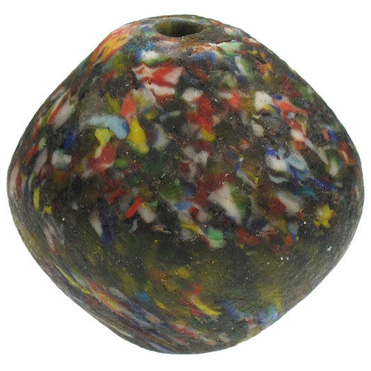 New Large bicon African Krobo recycled Glass Trade Bead SB-22240