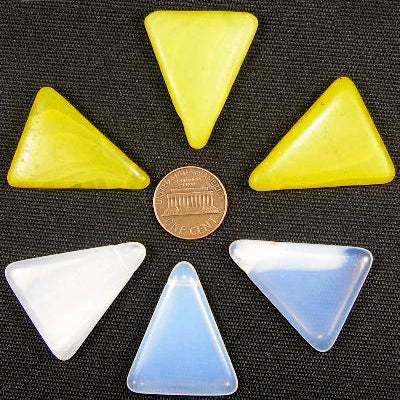 Old Large triangular Bohemian Molded Glass Trade Beads SB-20212