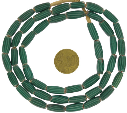 Old Matching Strand 4 layer Green Chevron Venetian Glass Beads African trade SB-25523