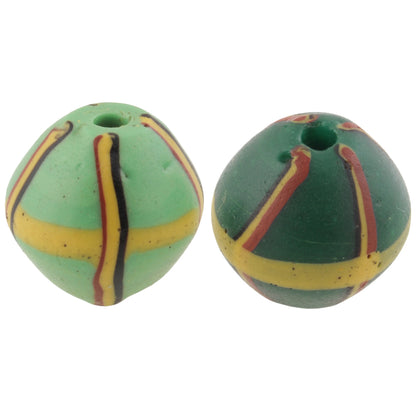 Antique Green Bicone "King" Venetian Lampwork Glass Trade Beads