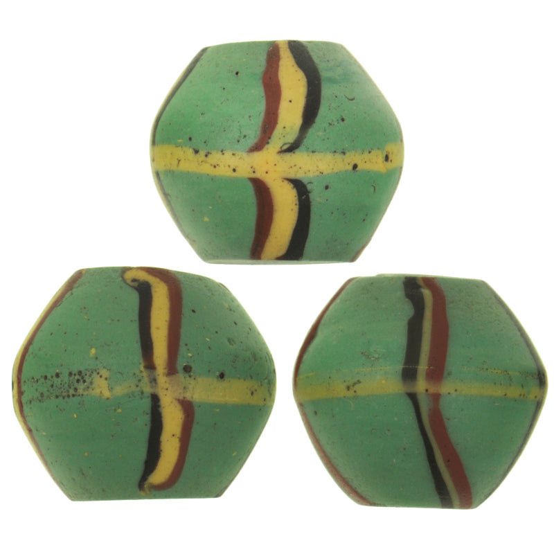 Antique Green Bicone Venetian Lampwork Beads – African Trade