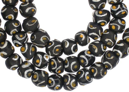 New African Krobo fancy Powder Glass Trade Beads Ghana SB-22850