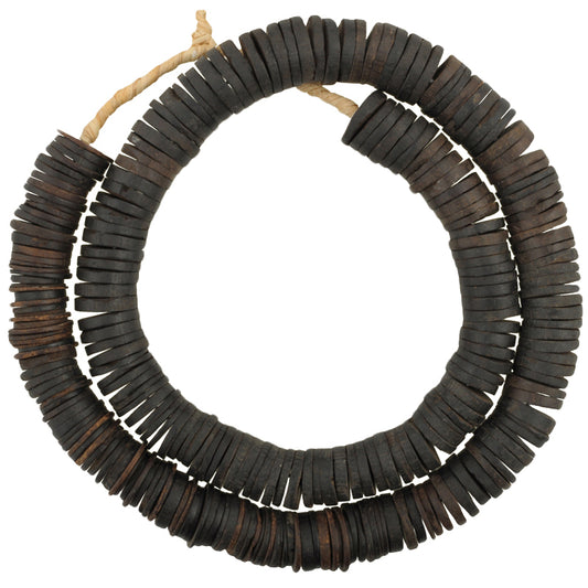 Nice Old Strand Large Size Coconut Slices Disks Spacers African Trade Beads SB-26785