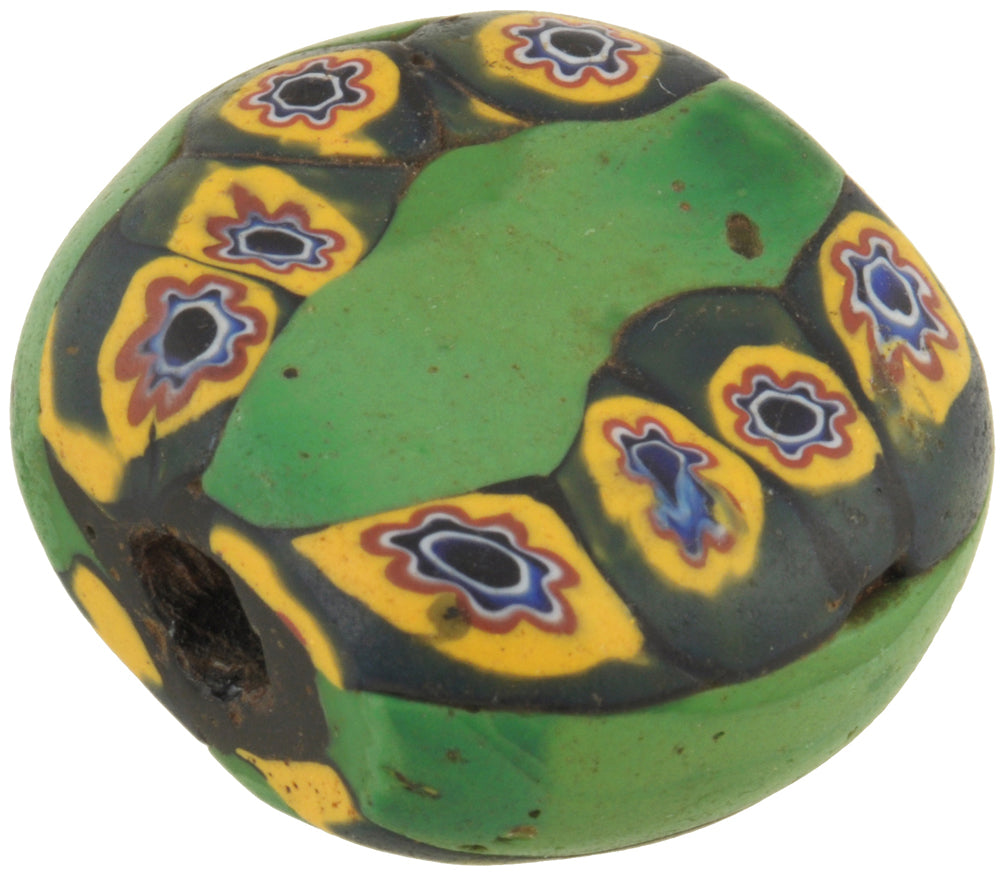 Rare Old tabular Millefiori Venetian Mosaic Glass Bead African Trade SB-30220