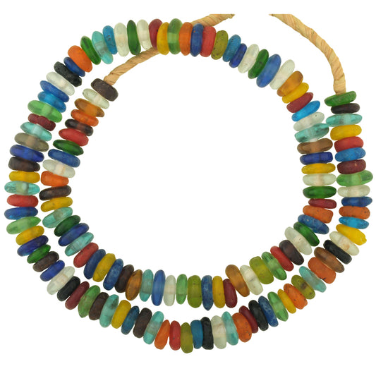 African powder glass trade beads Krobo Ghana recycled glass annular spacers new SB-33291