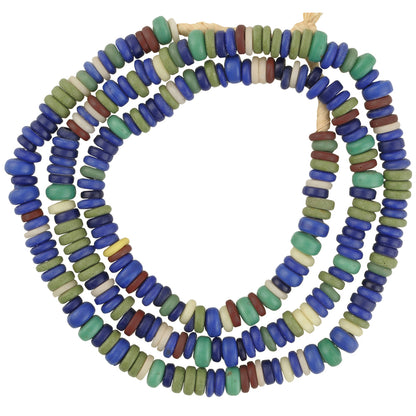 Old African trade beads Czech Bohemian glass beads disks spacers mix necklace  SB-37359