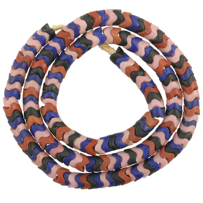 Old Mix Strand Of Large "snake chain" Czech Bohemian Glass Beads African Trade SB-29314