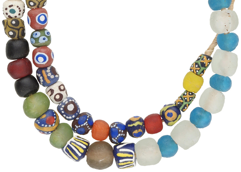 African trade beads mix Krobo Fancy new powderglass handmade glass beads Ghana SB-34290