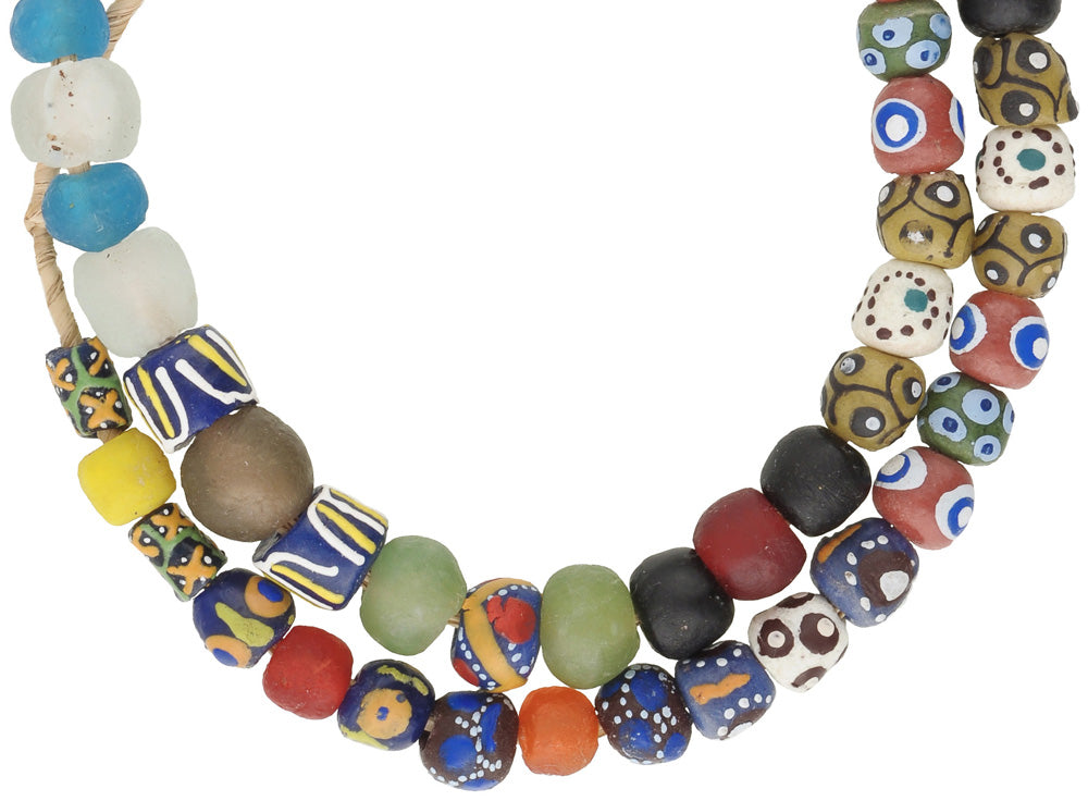 African trade beads mix Krobo Fancy new powderglass handmade glass beads Ghana SB-34290