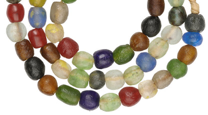 Nice New African Krobo Mix translucent Powder Glass Trade Beads Ghana SB-25676