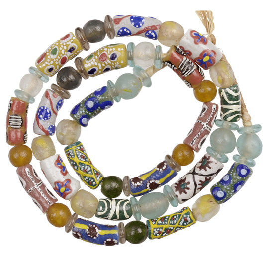 African trade beads mix Krobo Fancy powderglass hand made Ghana West Africa new SB-33831